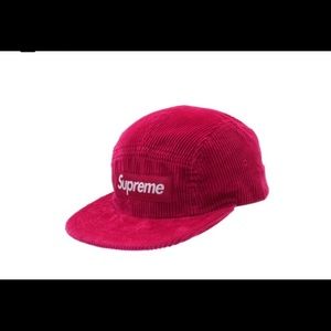 Supreme dark red corduroy hat